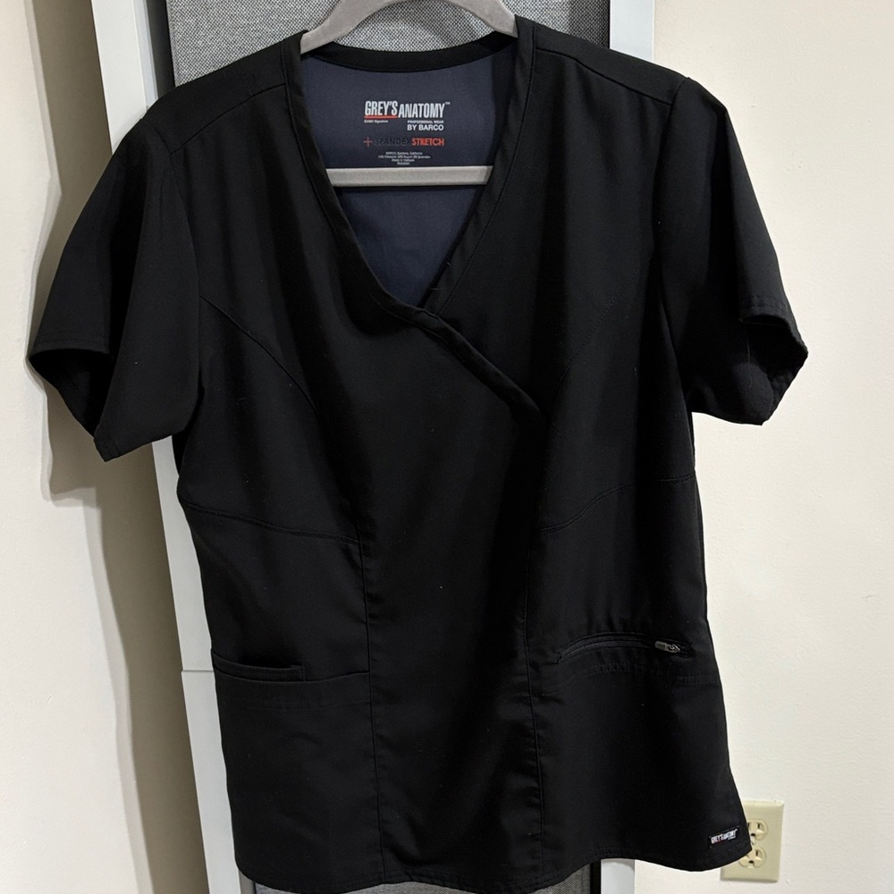Grey's Anatomy Black Scrub Top